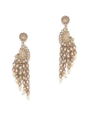 gold brass drop earring - 16780306 - Standard Image - 2