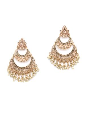 white brass chandballi earring - 16780314 - Standard Image - 2