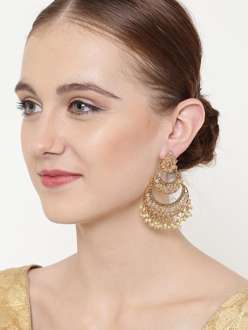 white brass chandballi earring - 16780314 - Zoom Image - 4