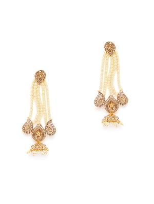 gold metal jhumka earring - 16780317 - Standard Image - 2
