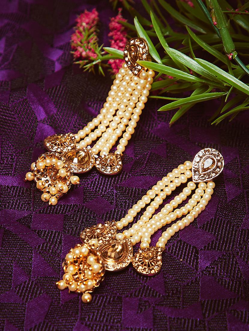 gold metal jhumka earring - 16780317 - Zoom Image - 1