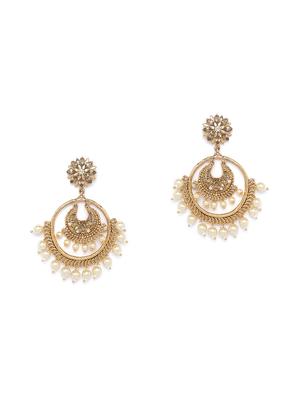 gold metal drop earring - 16780323 - Standard Image - 2