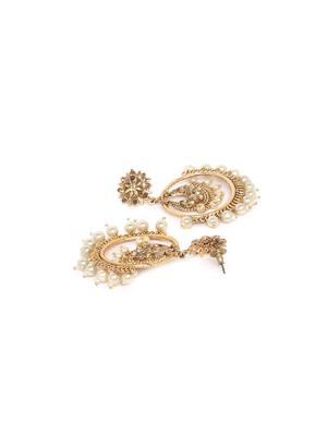 gold metal drop earring - 16780323 - Standard Image - 3