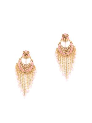 pink brass chandballi earring - 16780329 - Standard Image - 2