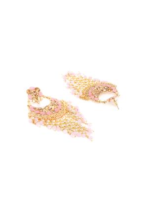 pink brass chandballi earring - 16780329 - Standard Image - 3
