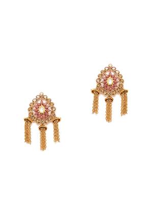red metal jhumka earring - 16780346 - Standard Image - 2
