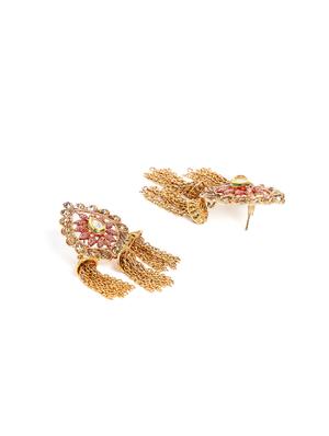 red metal jhumka earring - 16780346 - Standard Image - 3