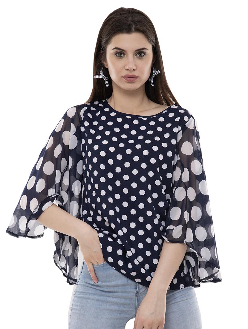 bell sleeved polka dots top - 16780554 - Zoom Image - 1