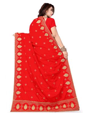 ethnic motif embroidered saree with blouse - 16781204 - Standard Image - 2