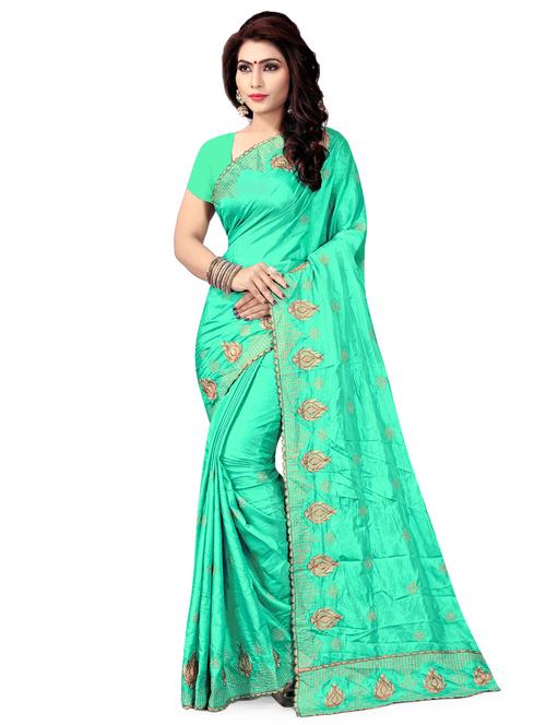 ethnic motif embroidered saree with blouse - 16781206 - Standard Image - 1