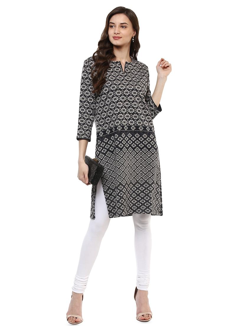 floral straight kurta - 16781910 - Zoom Image - 4