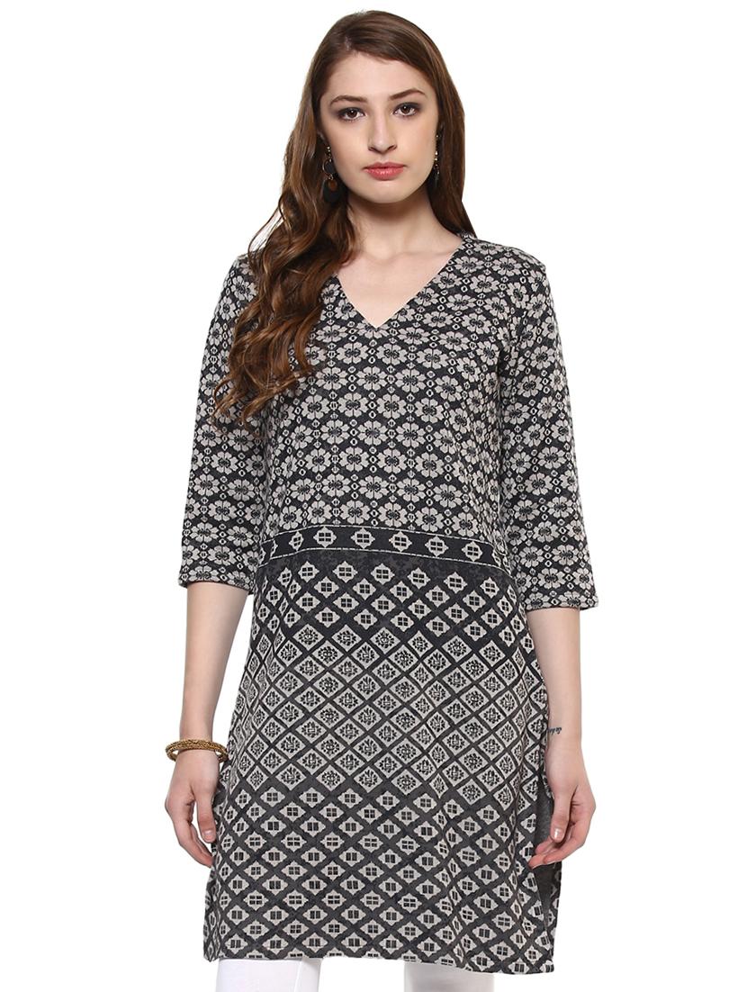 floral print straight kurta - 16781928 - Zoom Image - 1