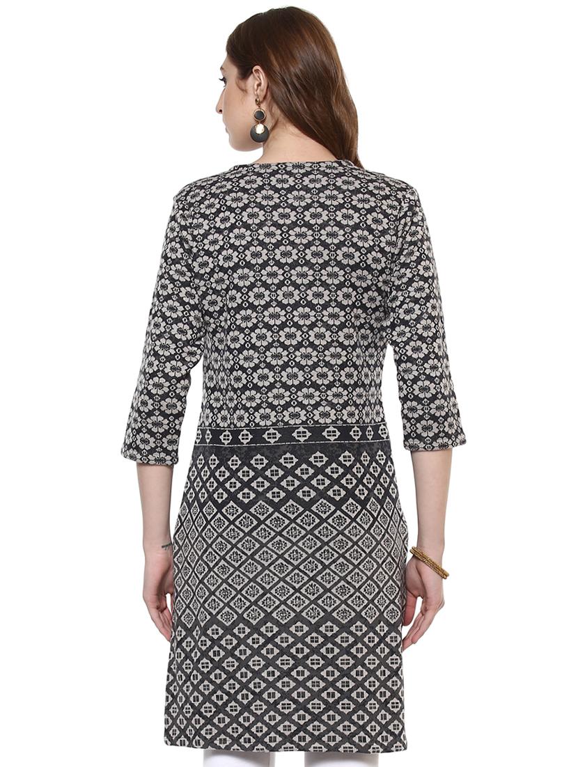 floral print straight kurta - 16781928 - Zoom Image - 3