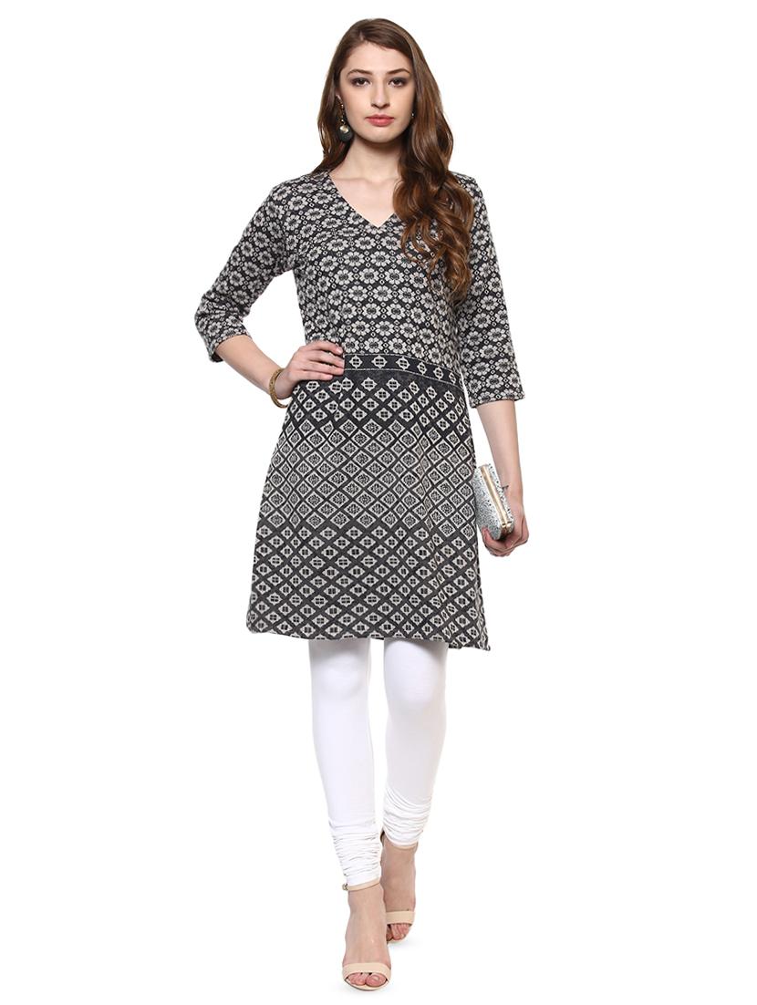 floral print straight kurta - 16781928 - Zoom Image - 4