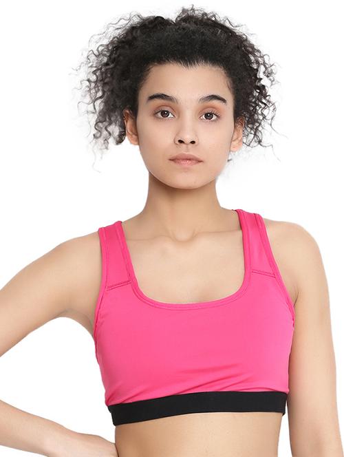 racer back solid sports bra - 16781996 - Standard Image - 1