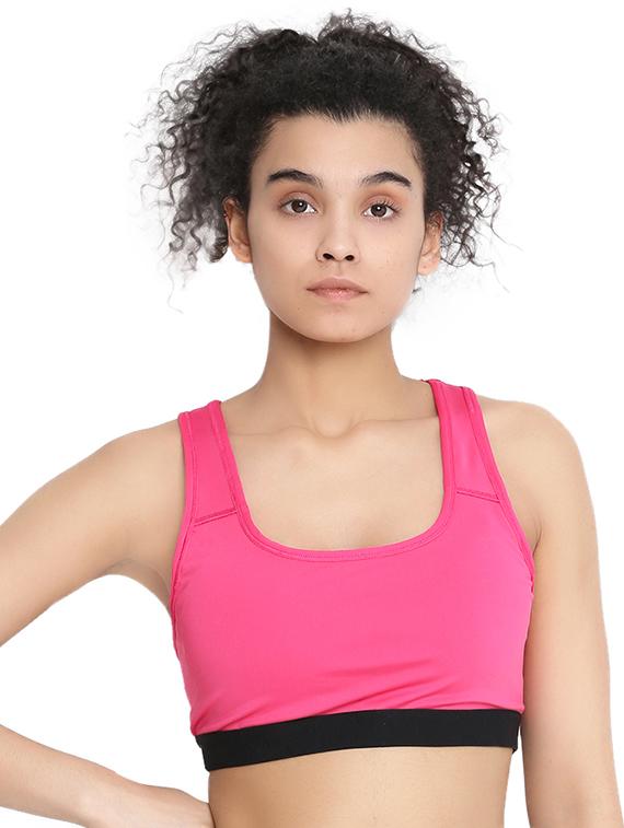racer back solid sports bra - 16781996 - Zoom Image - 1
