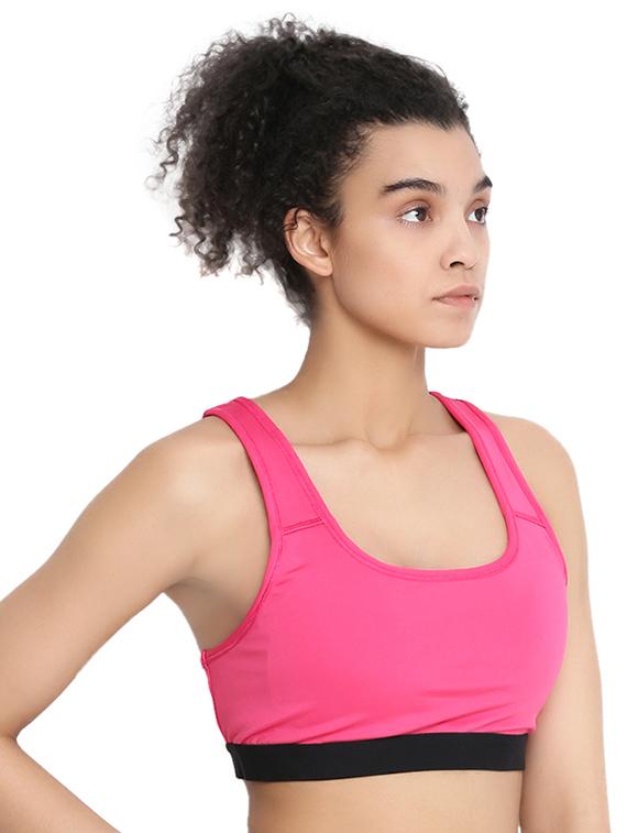 racer back solid sports bra - 16781996 - Zoom Image - 2