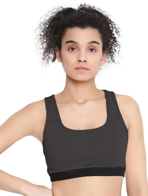 racer back solid sports bra - 16782004 - Zoom Image - 1
