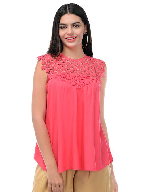 lace detail solid top - 16782333 - Standard Image - 1