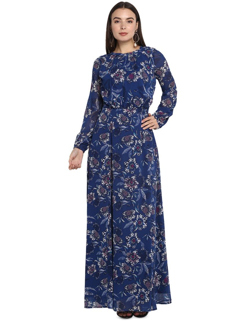round neck floral maxi dress - 16782857 - Zoom Image - 1