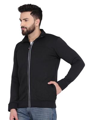 black solid casual jacket - 16782863 - Standard Image - 2