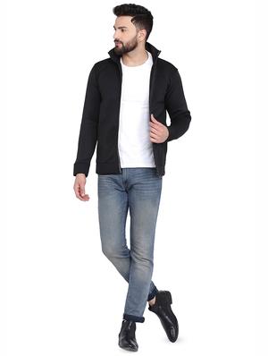 black solid casual jacket - 16782863 - Standard Image - 4
