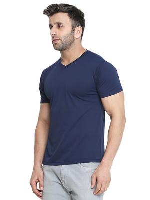 navy blue solid t-shirt - 16782963 - Standard Image - 2