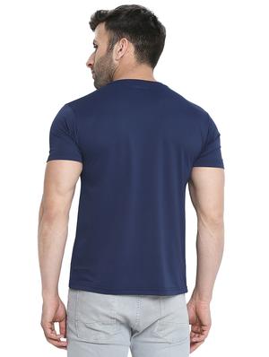 navy blue solid t-shirt - 16782963 - Standard Image - 3