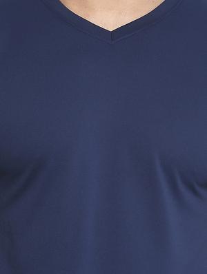 navy blue solid t-shirt - 16782963 - Standard Image - 5