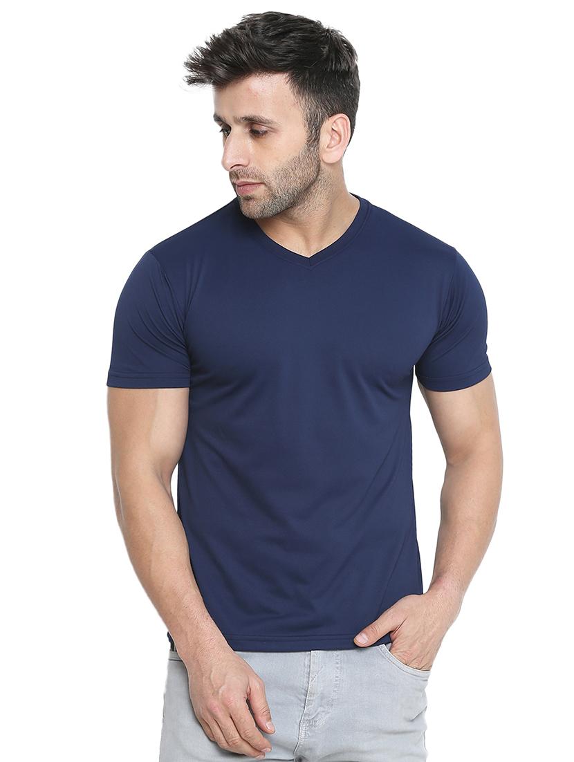 navy blue solid t-shirt - 16782963 - Zoom Image - 1