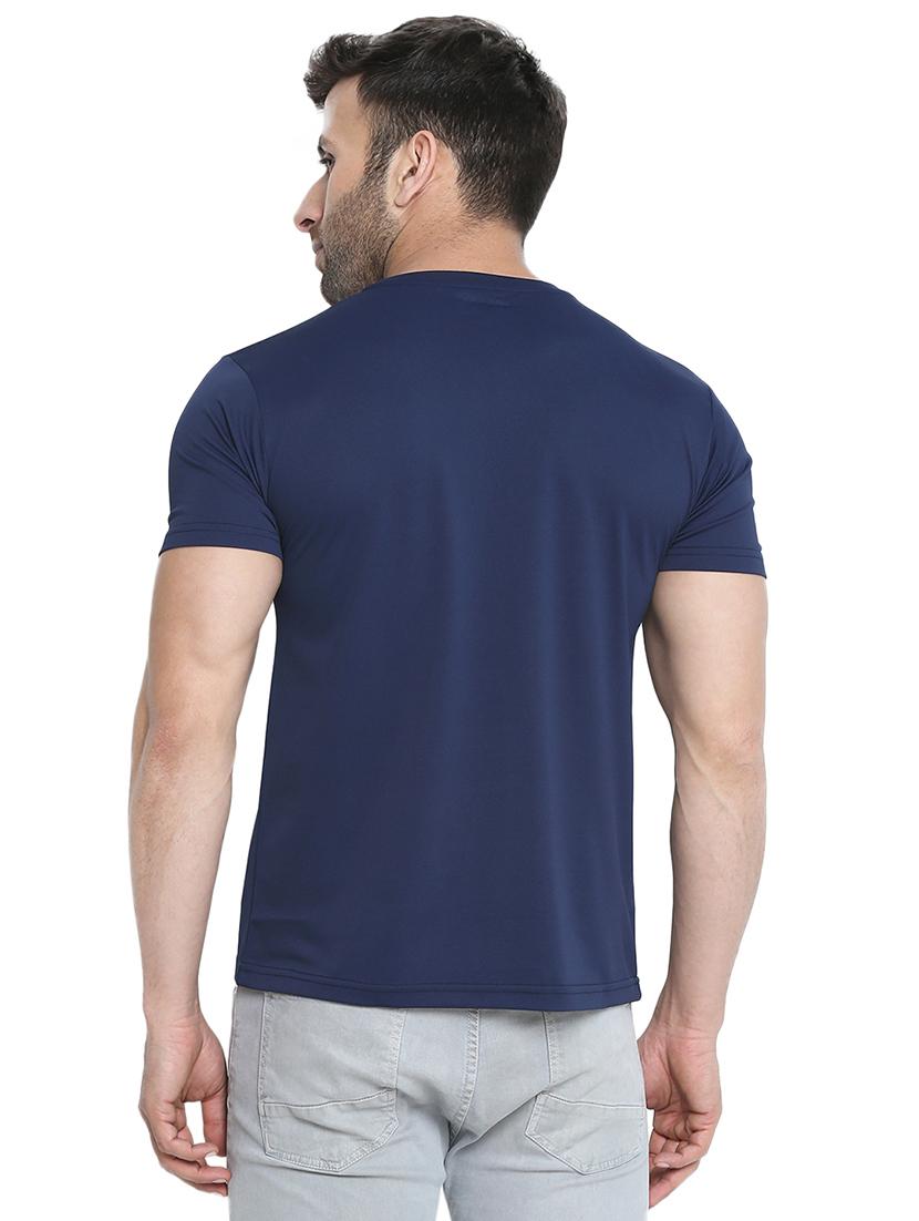 navy blue solid t-shirt - 16782963 - Zoom Image - 3