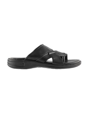 black leather slip on slippers - 16783067 - Standard Image - 2