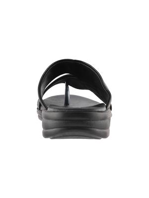 black leather slip on slippers - 16783067 - Standard Image - 3