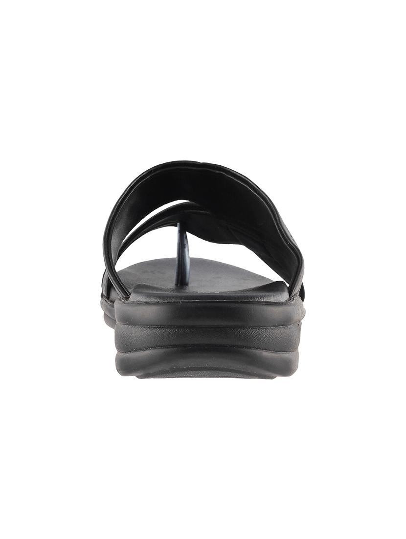 black leather slip on slippers - 16783067 - Zoom Image - 3