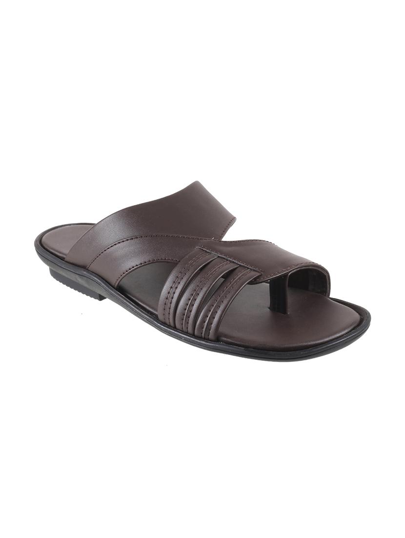 brown leather slip on slippers - 16783095 - Zoom Image - 1