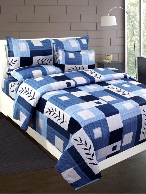 cotton double bedsheet with 2 matching pillow covers - 16783106 - Standard Image - 1