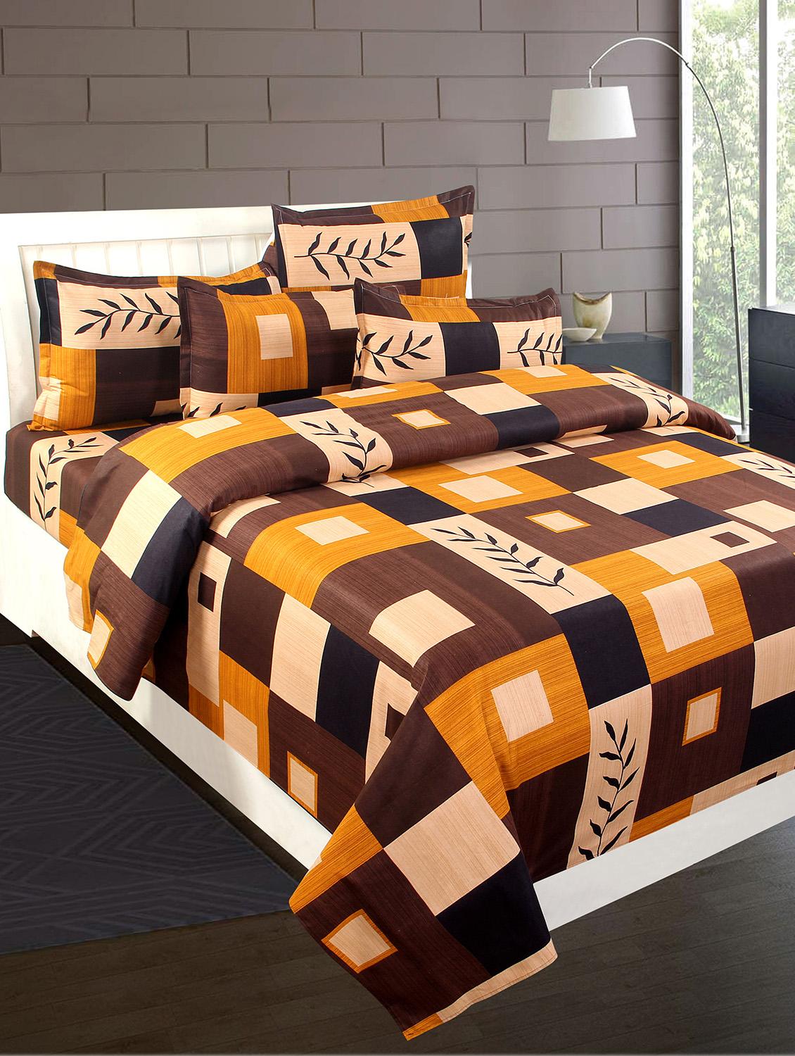 cotton double bedsheet with 2 matching pillow covers - 16783107 - Zoom Image - 1