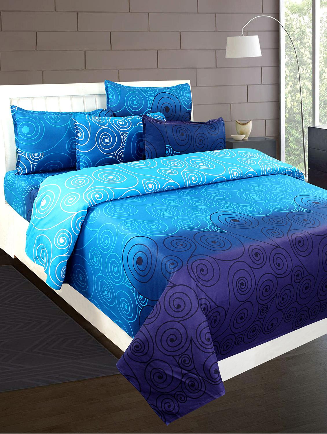 cotton double bedsheet with 2 matching pillow covers - 16783108 - Zoom Image - 1