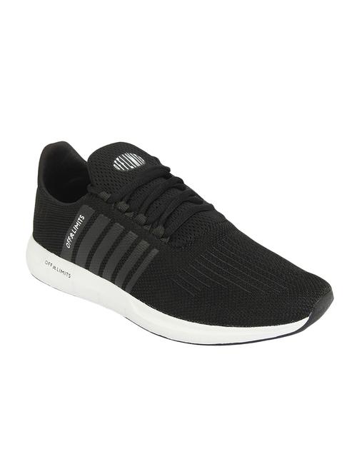 black fabric lace up sport shoes - 16783350 - Standard Image - 1
