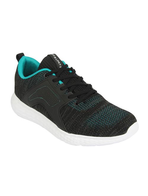 black fabric lace up sport shoes - 16783357 - Standard Image - 1