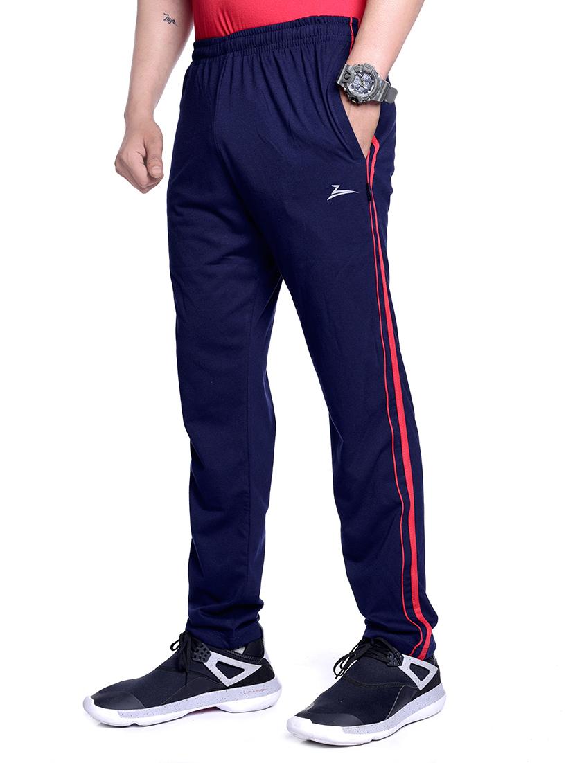 navy blue side striped full length track pant - 16783437 - Zoom Image - 2