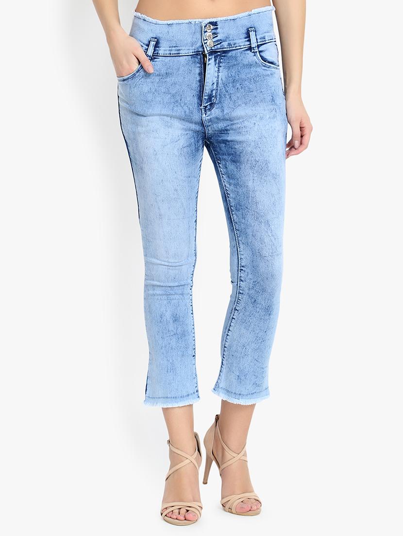 high rise frayed jeans - 16783493 - Zoom Image - 1