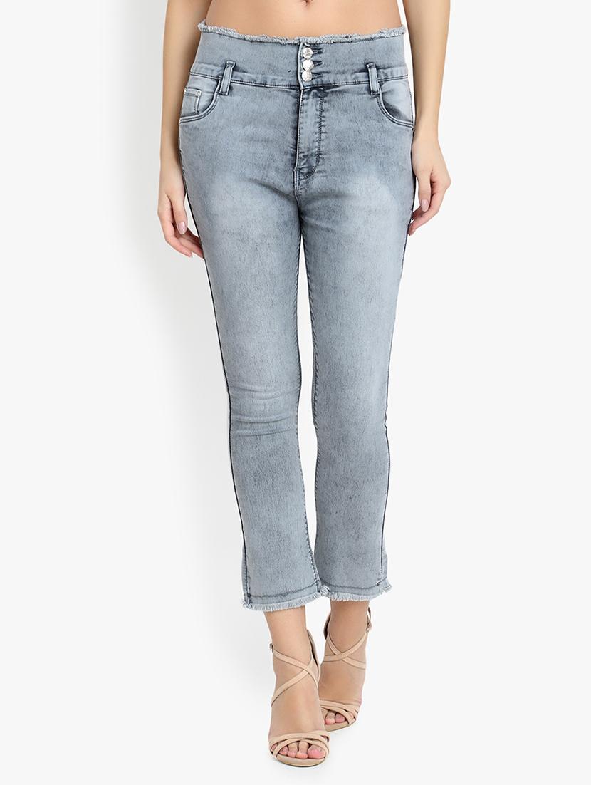 high rise frayed jeans - 16783494 - Zoom Image - 1