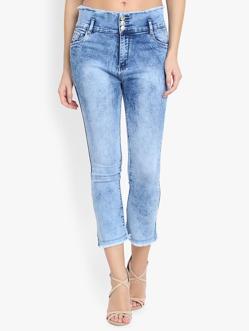 high rise frayed jeans - 16783495 - Zoom Image - 1