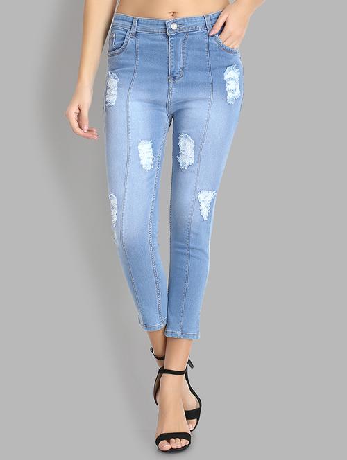 high rise distressed jeans - 16783508 - Standard Image - 1