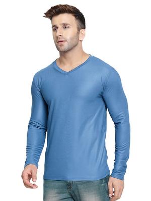 blue solid t-shirt - 16783534 - Standard Image - 2
