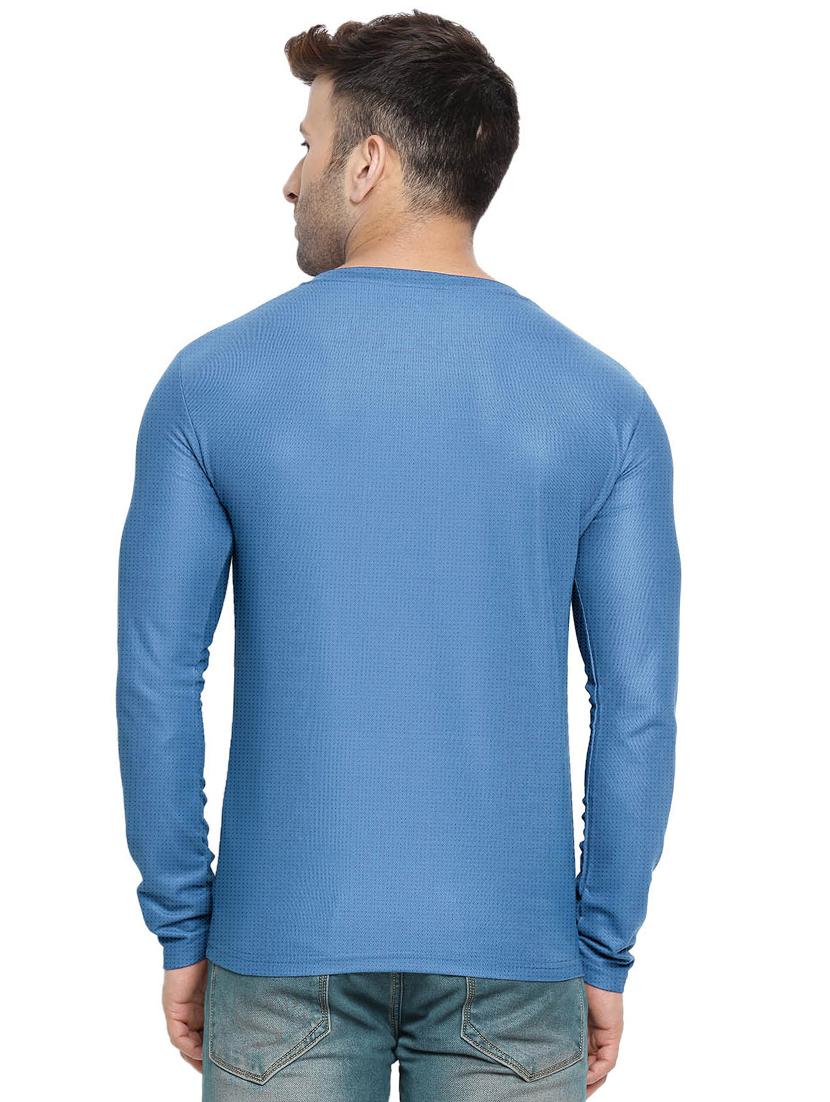 blue solid t-shirt - 16783534 - Zoom Image - 3