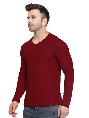 maroon solid t-shirt - 16783536 - Standard Image - 2