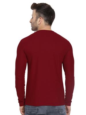 maroon solid t-shirt - 16783536 - Standard Image - 3