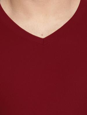 maroon solid t-shirt - 16783536 - Standard Image - 4